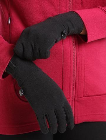 Dámské Rukavice Icebreaker Unisex RealFleece™ Merino Sierra Černé | CZ 1449VRWD
